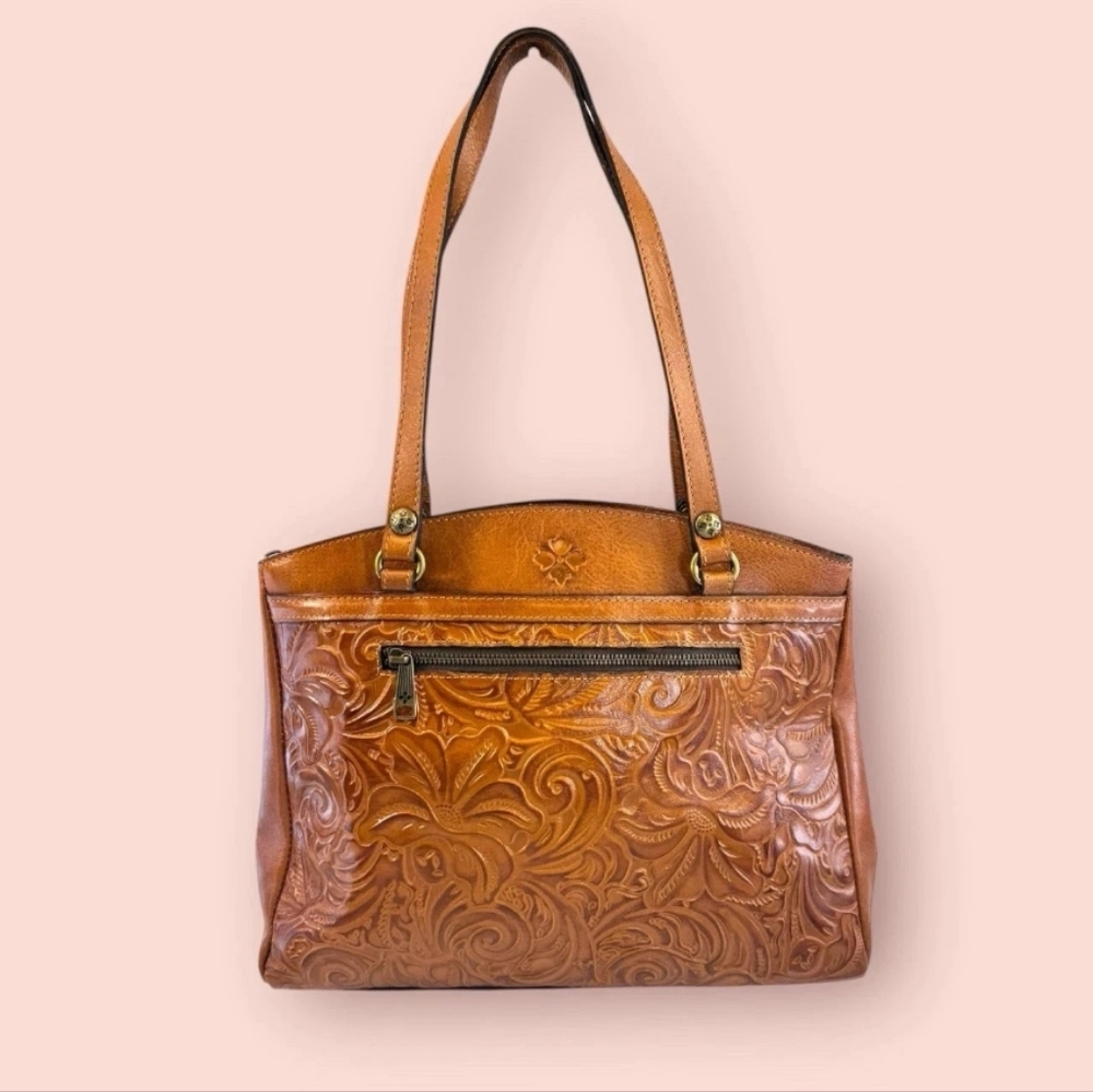 PATRICIA NASH Poppy Tote Shoulder Bag Luxury Designer Italian Tooled Leather